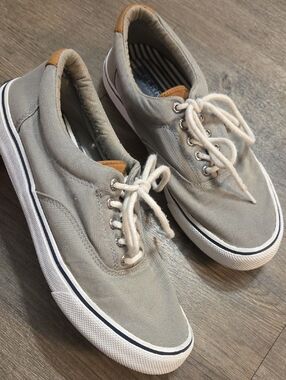 Sperry • Top-Sider Striper II CVO Washed Sneaker (Grey & Tan Leather)